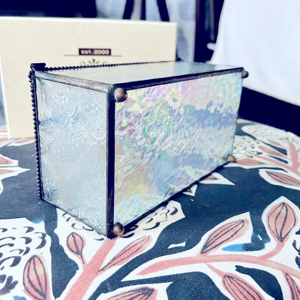 Vintage-Inspired Stained Glass Keepsake Box by J. Devlin Artisan Jewelry Box - Picture 6 of 7